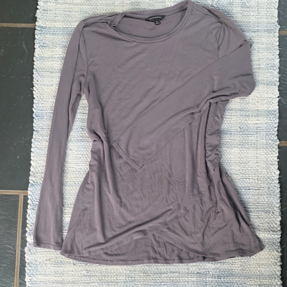 Banana Republic Women's Long Sleeve Purple Top